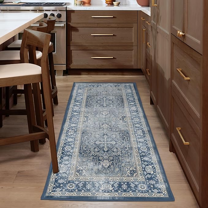 RUGGABLE Washable Area Rug – Kamran Admiral Blue 2x3, Stain-Resistant, Non-Slip - Image 9