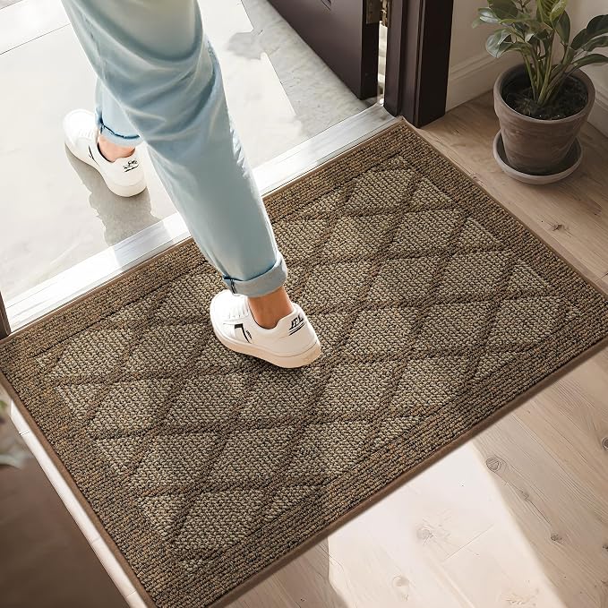COSY HOMEER Non-Slip Door Mat 24"x36", Entryway Rugs Low Profile Absorbent Dirt by COSYHOMEER