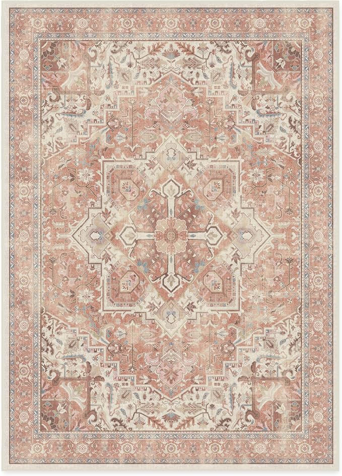 RUGGABLE Washable Area Rug – Kamran Rose Pink 10x14, Stain-Resistant, Non-Slip - Image 3