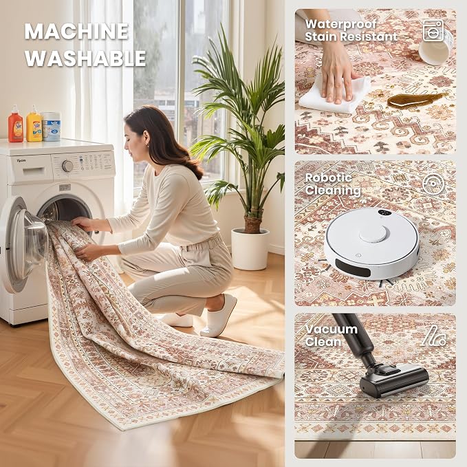 zesthome 9x12 Area Rugs for Living Room, Non-Slip Backing Washable Rugs - Image 5