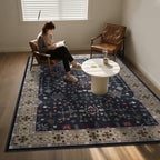 6x9 Washable Blue Area Rug for Living Room Bedroom, Boho Dining Room Rugs for - Image 8