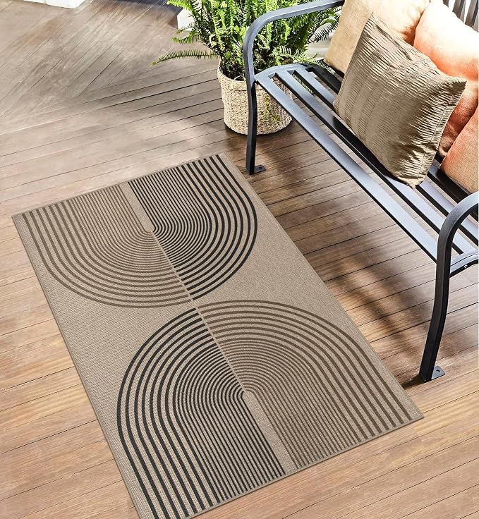 Easy Jute Rainbow Entryway Rug, 2.6x4 Washable Non-Slip Indoor Outdoor Doormat - Image 7