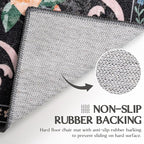 Black Rug Bow Floral Rug 3x5, Washable Boho Area Rugs Non Slip Low Pile Carpet - Image 7