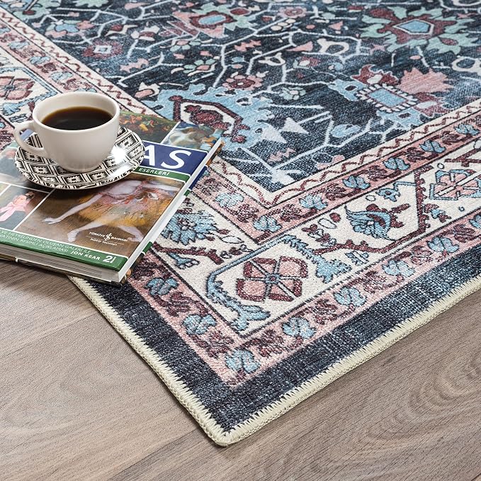 Fame Rugs Turkish Rug. Washable Vintage Oriental Antique Inspired Traditional - Image 8