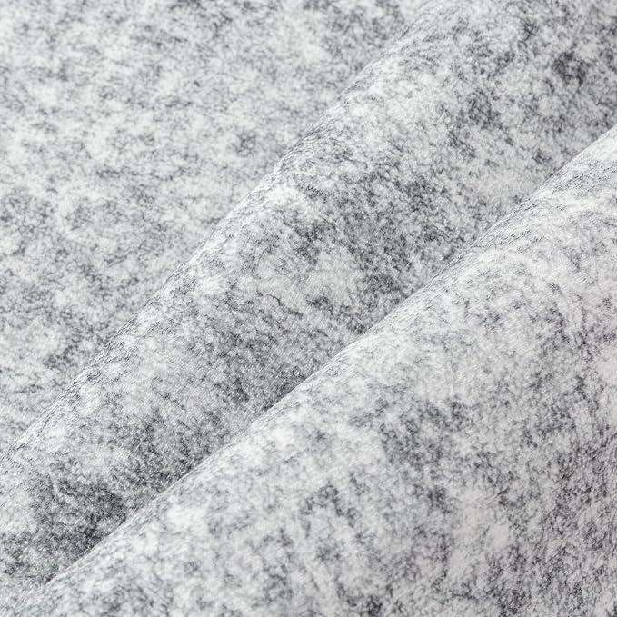 5x7 Area Rug Washable Vintage Living Room Carpet Large Indoor Non Slip Grey - Image 8