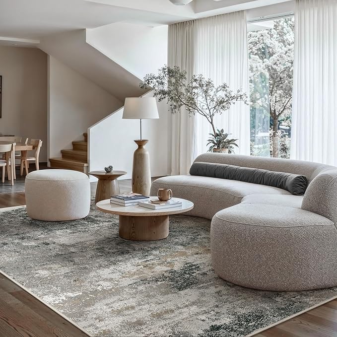 GENIMO Washable 6x9 Area Rugs for Living Room, Non Slip Modern Abstract Rug - Image 3