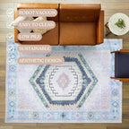 Fame Living Washable Area Rug. Modern Farmhouse. Vintage. Turkish. Bohemian. - Image 3