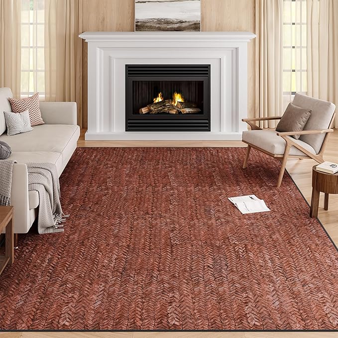 Eleisa Modern Vintage 6x9 Herringbone Chevron Area Rug by EleisaAreaRugs