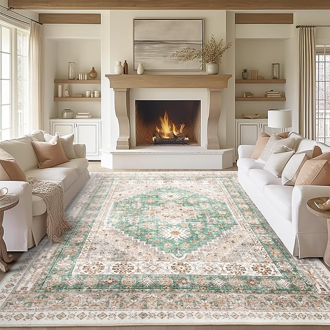 zesthome 8x10 Area Rugs for Living Room, Non-Slip Backing Washable Rugs by Zesthome