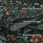 5×7 Black Washable Floral Area Rug, Vintage Boho Soft Low-Pile Living Room Rugs - Image 6
