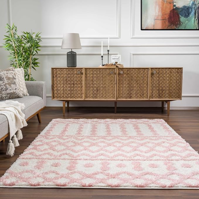 Hauteloom Tilos Moroccan Farmhouse Small Shag Area Rug Door Mat - Image 8