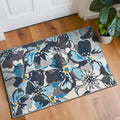 Rugshop Modern Large Floral Non-Slip Area Rug 20" X 30" Gray-Blue by Rugshop