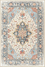 Area Rugs 3'x6' Washable Non-Slip, Floral Vintage Distress Print Pattern - Image 8