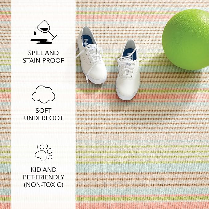 Dash and Albert Ana Ticking Machine Washable Area Rug - Image 3