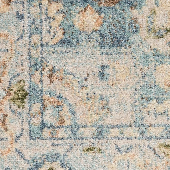 Nourison Home Astra Machine Washable Beige Blue 2'2" x 8' Area Rug - Image 6