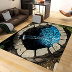 3D Well Waterfall Bedroom Carpet, Visual Illusion Deep Hole Entrance Rug - Image 2