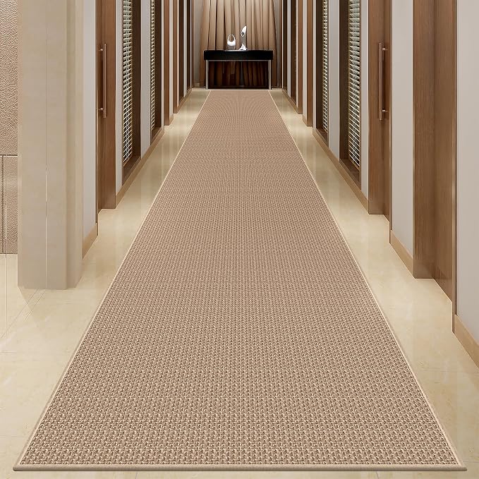 GOYLSER 18ft Jute Hallway Rug Runner Non Slip, Front Door Runner Indoor Entrance by GOYLSER