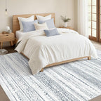 Nakagishi 8x10 Area Rugs Living Room: Washable Boho Large Neutral Soft - Image 3