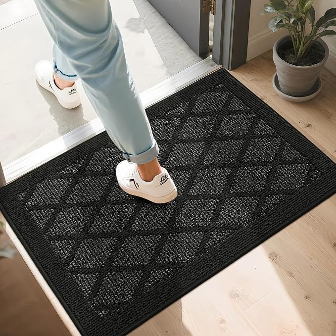 COSY HOMEER Non-Slip Door Mat 24"x36", Entryway Rugs Low Profile Absorbent Dirt by COSYHOMEER