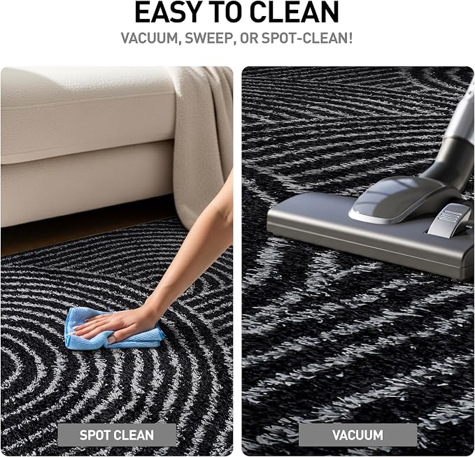 Rugshop Circles Arch Shag Area Rug Anthracite Dark Gray 4' x 6' Ideal - Image 8