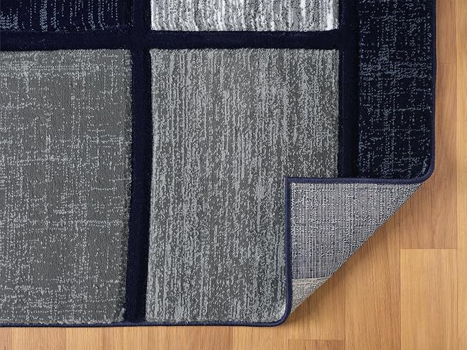 Navy Blue Geometric 8x10 Area Rug – Modern Patterned Carpet - Image 3