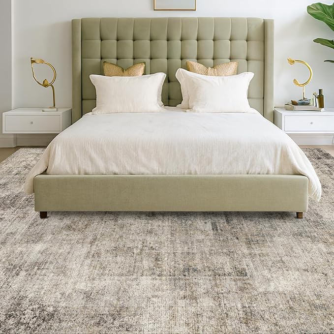 Taupe Brown Big Rugs for Living Room 9x12 - Image 3