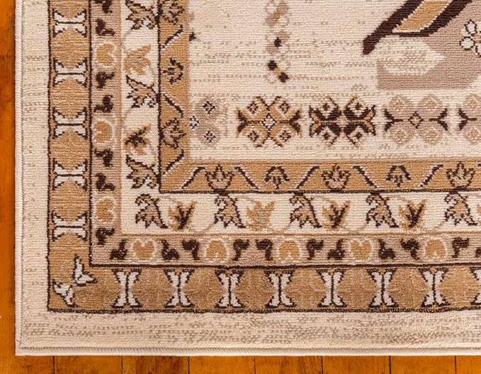 Unique Loom Taftan Collection Border Geometric Tribal Inspired Design Area Rug - Image 9