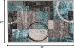 Rugshop Contemporary Abstract Circle Design Soft Area Rug 2' x 3' Gray - Image 2