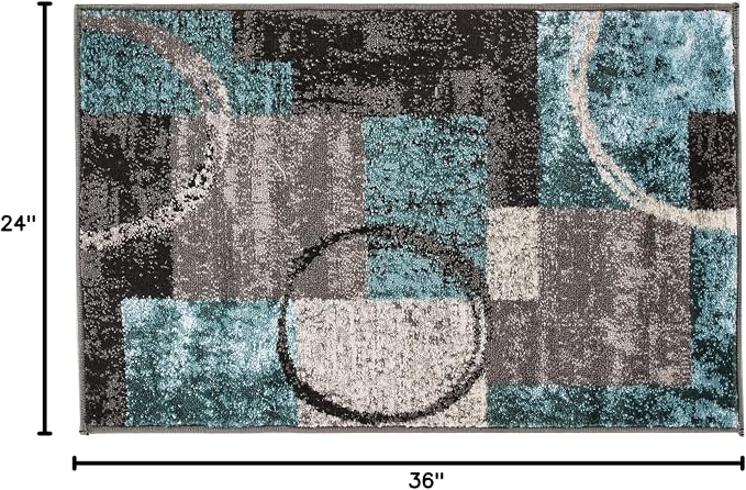 Rugshop Contemporary Abstract Circle Design Soft Area Rug 2' x 3' Gray - Image 2