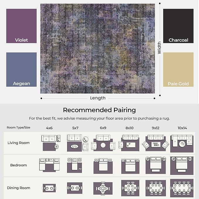 Kokia Abstract Area Rugs 9x12 Bedroom Washable Decor Low Pile Non-Slip - Image 3
