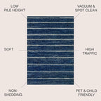 JONATHAN Y Williamsburg Minimalist Stripe Navy/Cream Indoor Area Rug, - Image 2