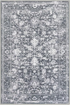 KILOCOCO Area Rug 4x6 Entryway Rug Washable Printed Vintage Floral Rubber - Image 9