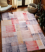 YIHOUSE Cream Retro Rugs 5x7, Farmhouse Abstract Area Rug, Unique Checkered by YIHOUSE