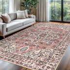 KOZYFLY Boho Area Rug 6x9 Ft Thin Washable Rugs by KOZYFLY