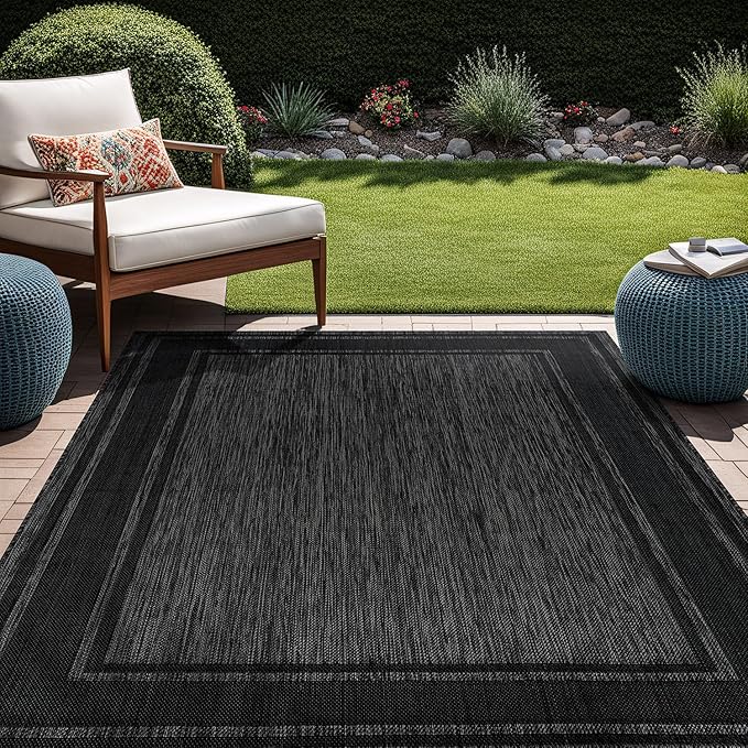 Beverly Rug Outdoor Rug 8x10 Modern Bordered Area Rugs by BeverlyRug