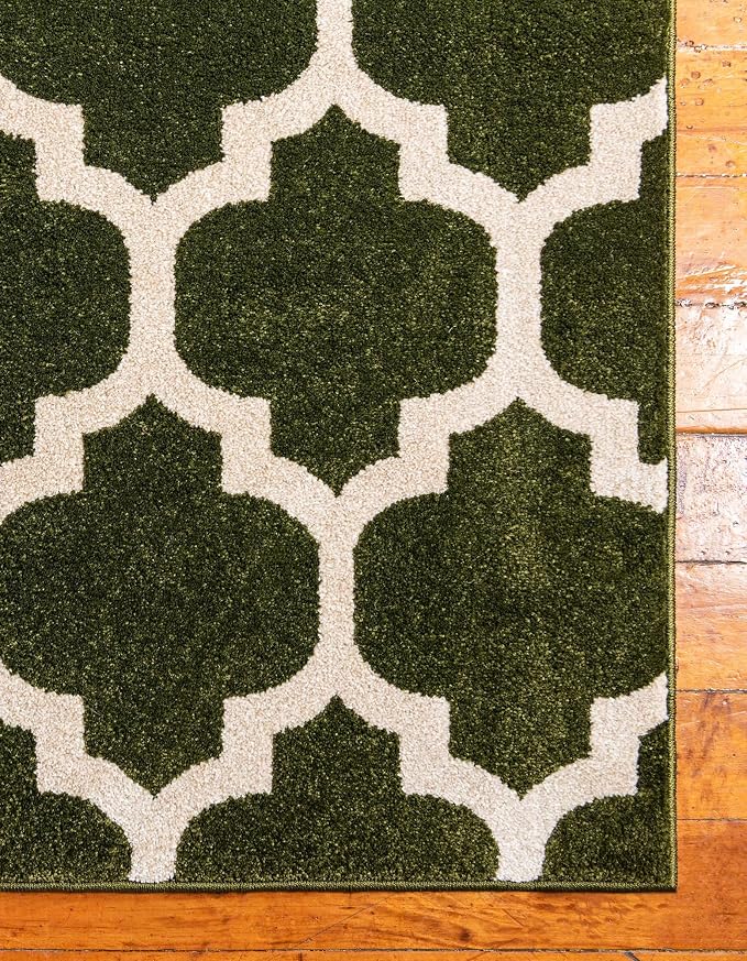 Rugs.com Lattice Collection Rug – 10 Ft Runner Dark Green Medium Rug Perfect - Image 6