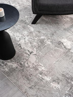 Adel Modern Area Rug for Living Room, 4x6 Rustic Distressed Abstract Gray Rug - Image 6