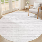 Nakagishi Round Rug Boho Area Rugs: 8x8 Washable Large Circle Neutral Soft - Image 8