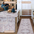 Washable Area Rug. Modern Farmhouse. Vintage. Turkish. Bohemian. Distressed. - Image 4