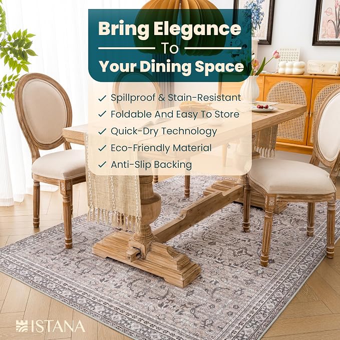 Istana 4x6 Rug - Beige Grey & Light Cream Area Rugs 4x6 - Kid & Pet Friendly - Image 5