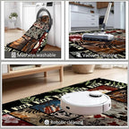 Vintage Jungle Floral Area Rug 5x7ft, Tropical Leaf Print Low Pile Carpet - Image 6