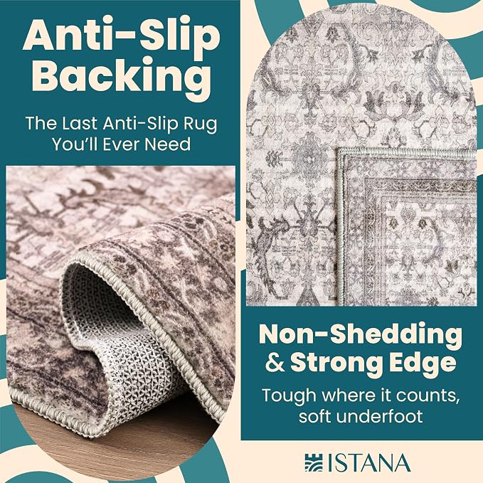 Istana 4x6 Rug - Pale Rose Beige Area Rugs 4x6 - Kid & Pet Friendly Machine - Image 4