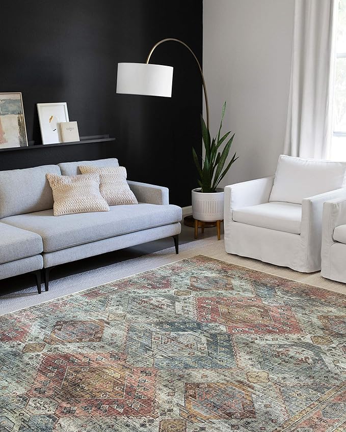 Loloi II Skye Collection SKY-06 Apricot/Mist 3'-6" x 5'-6" Accent Rug by Loloi