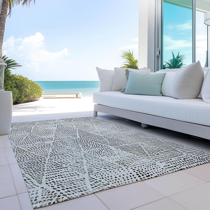 Addison Rugs Chantille ACN591 Ivory 9' x 12' Indoor Outdoor Area Rug, Easy Clean - Image 8
