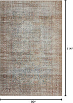 Loloi Chris Loves Julia Jules Collection JUL-05 Lagoon/Brick 7'-6'' x 9'-6'' - Image 2