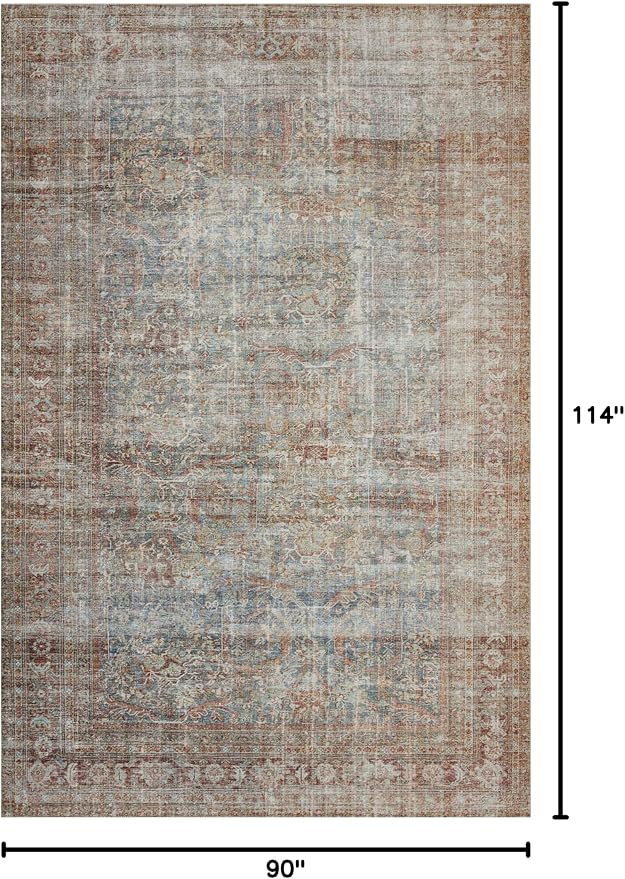 Loloi Chris Loves Julia Jules Collection JUL-05 Lagoon/Brick 7'-6'' x 9'-6'' - Image 2