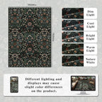 5×7 Black Washable Floral Area Rug, Vintage Boho Soft Low-Pile Living Room Rugs - Image 2