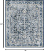 RUGGABLE Washable Vintage Area Rug – Kamran Admiral Blue 8x10, Stain-Resistant - Image 2