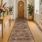 Washable 10ft Long Runners for Hallways, Entryway Indoor Rug, Non Slip Rubber by HazoHaus