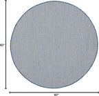 Nourison Home Courtyard Ivory Blue 5' x Round Area Rug - Image 2
